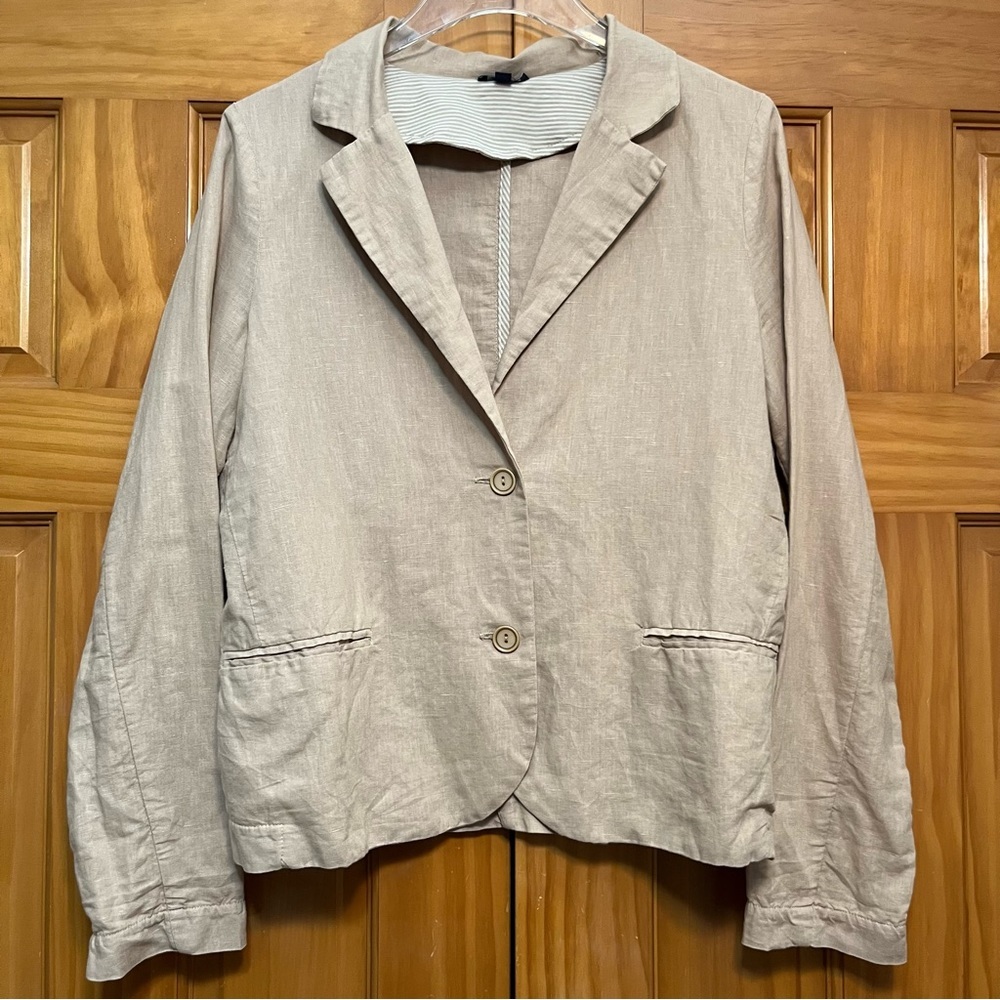 Splendid Tan Linen Blend Blazer Size Large